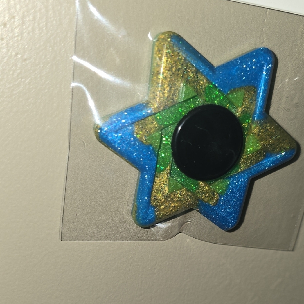 Blue and Gold Star Fidget Spinner - Picture 3 of 5